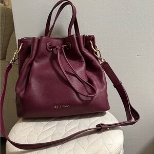 Cole Haan Wine Leather Shoulder Bag